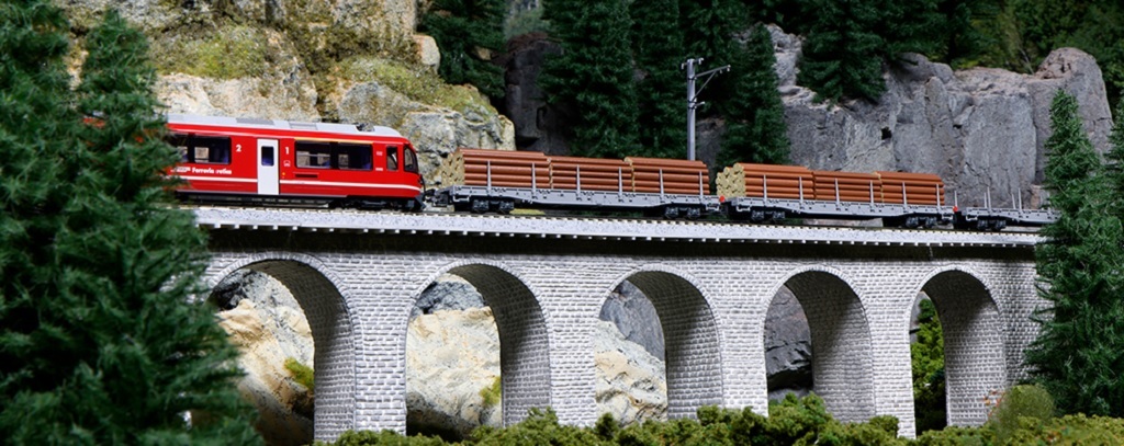 Kato 10-1891 N規 雷蒂亞鐵路貨車R-w 運木車.4輛