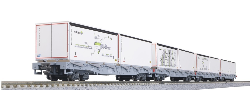 Kato 10-1892 N規 雷蒂亞鐵路長貨車R-w.貨櫃裝載.4輛