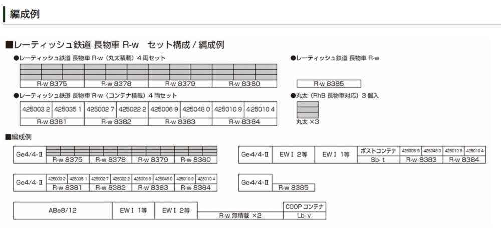 Kato 10-1892 N規 雷蒂亞鐵路長貨車R-w.貨櫃裝載.4輛