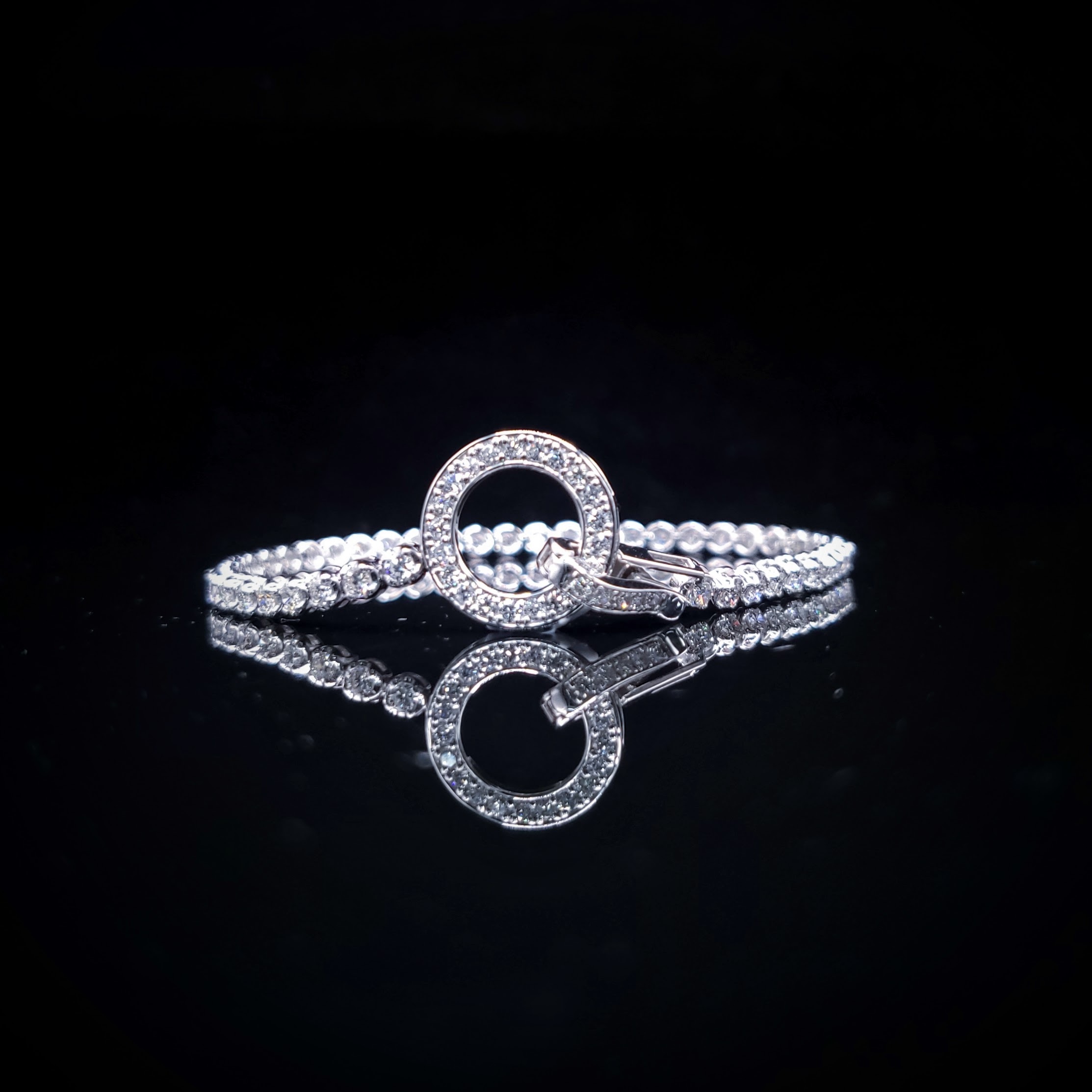 全新18K白金1卡96份鑽石手鍊