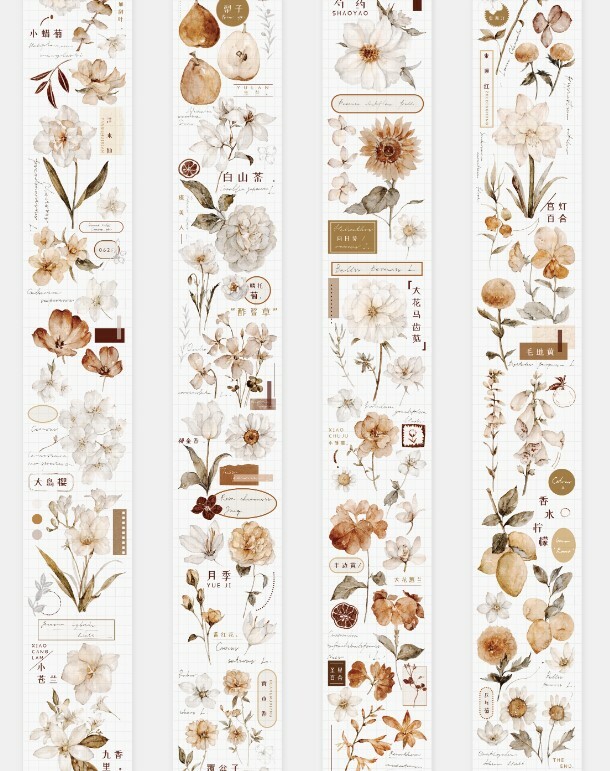 Freckles Tea Tape - Plain White: Tea Brown