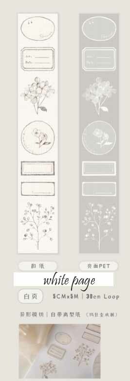 Freckles Tea Die Cut Tape - White Pages