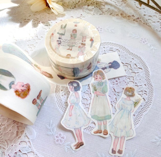 Carrie Illustration Washi Tape - Cottagecore
