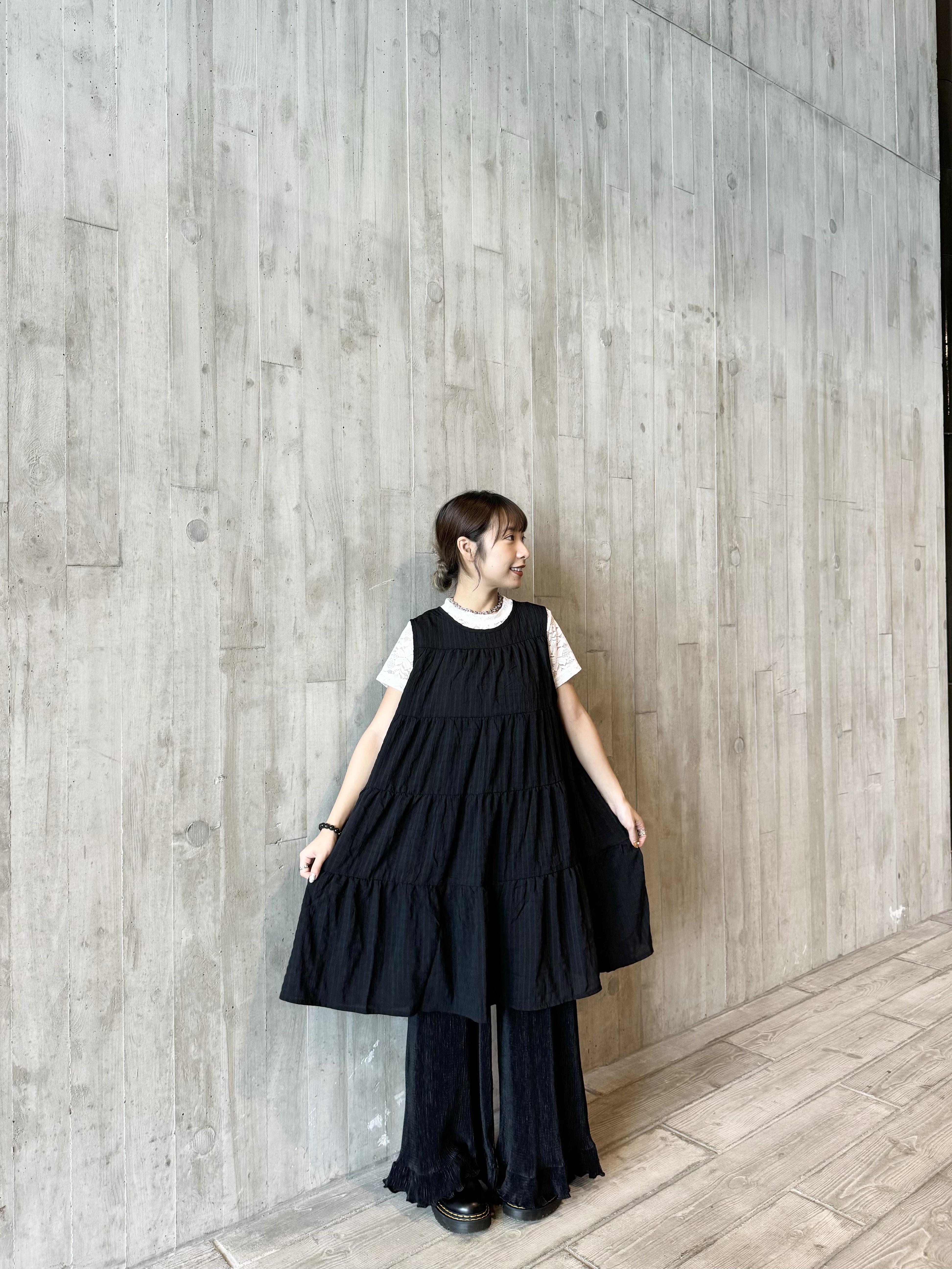 [4色入] 蛋糕粒粒中長OPS ( WHITE / BLACK )