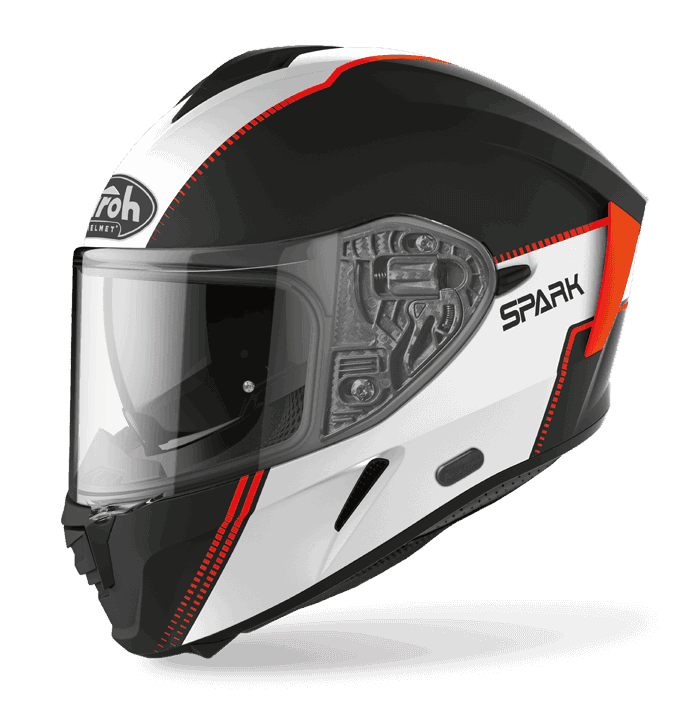 AIROH SPARK #2 消光黑橘 彩繪 內墨片款