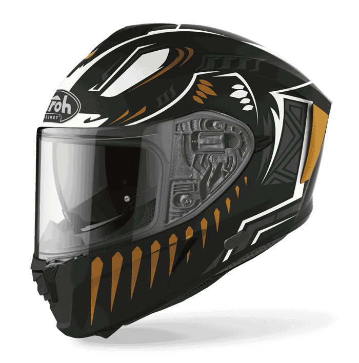 AIROH SPARK #1 消光黑金 彩繪 內墨片款