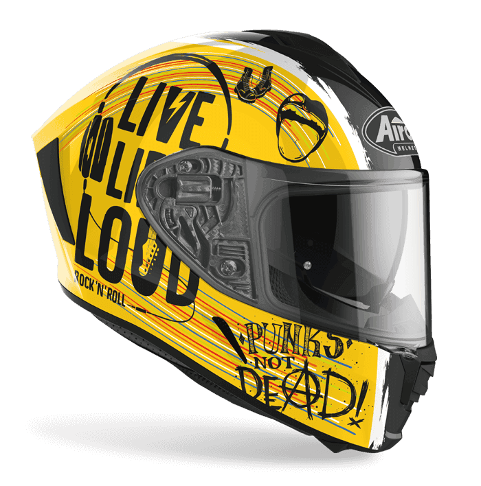 AIROH SPARK #3 亮光黑黃 彩繪 內墨片款