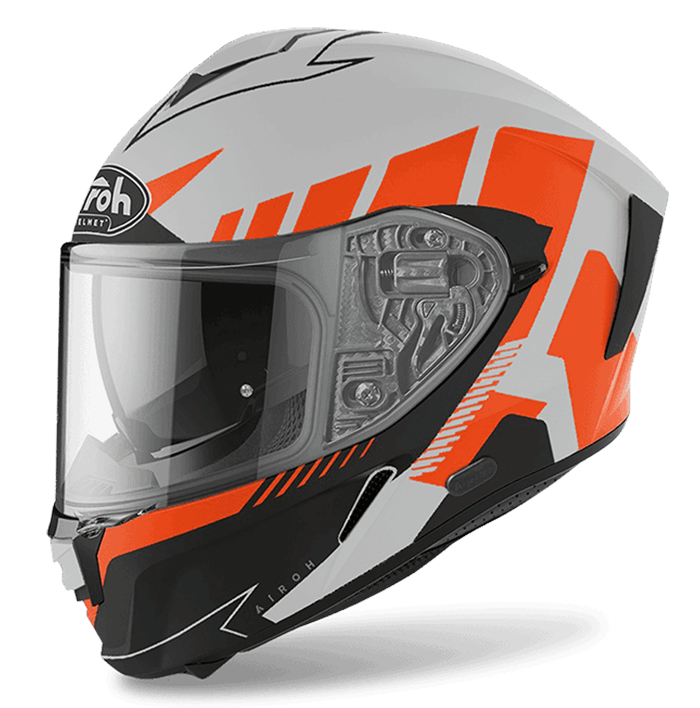 AIROH SPARK #8 RISE 消光灰橘 彩繪 內墨片款