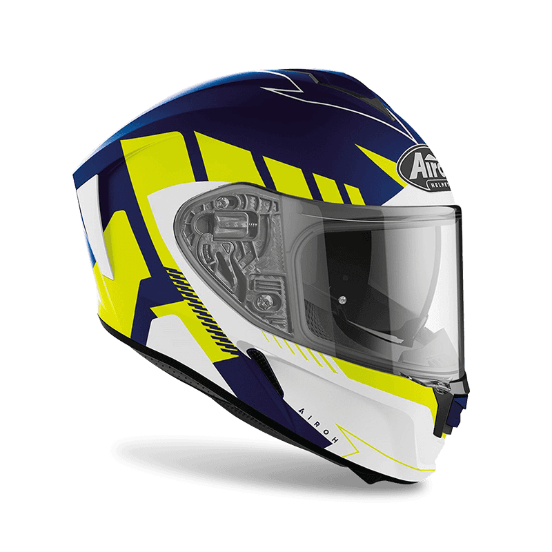 AIROH SPARK #8 RISE 消光藍黃 彩繪 內墨片款