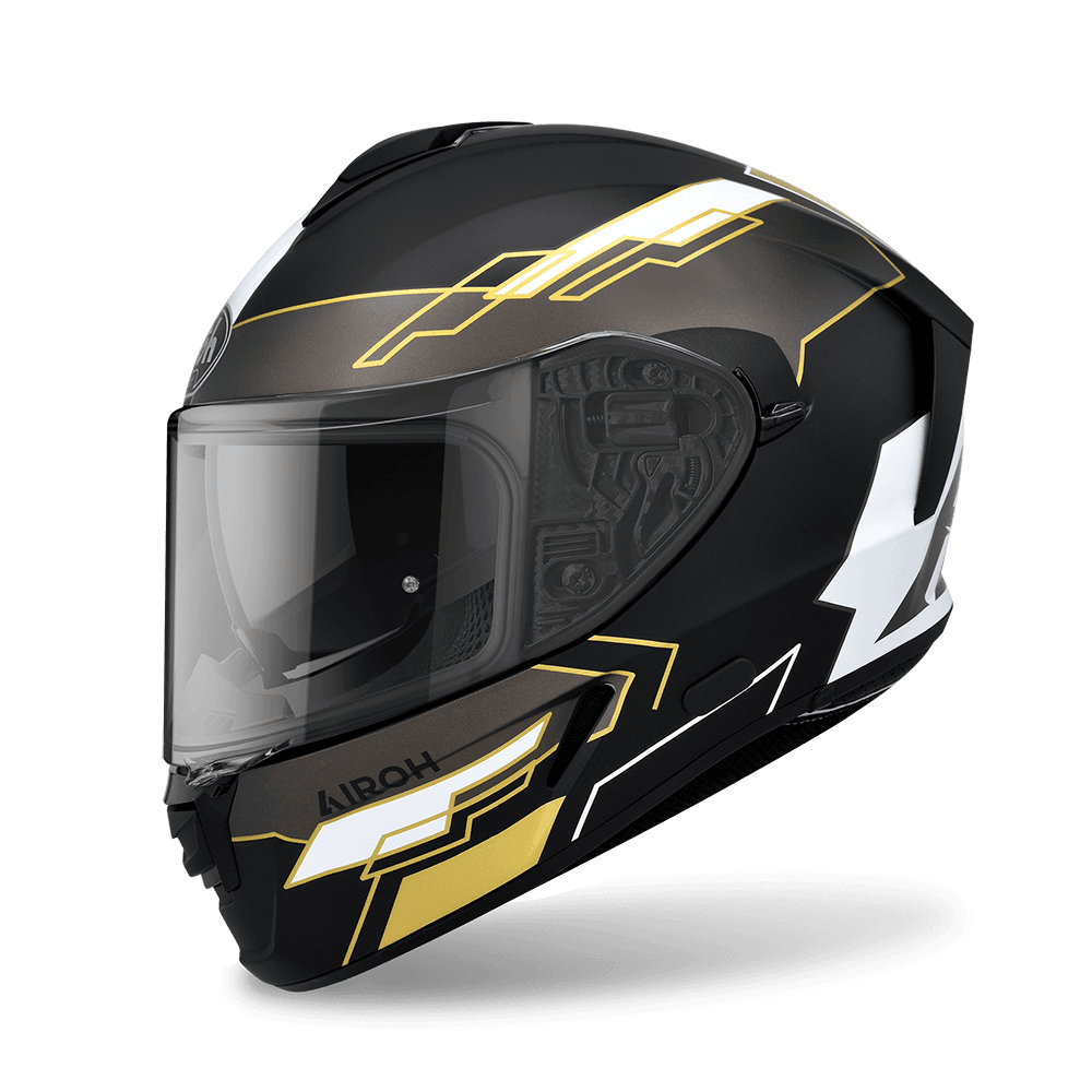 AIROH SPARK #10 消光黑金 彩繪 內墨片款