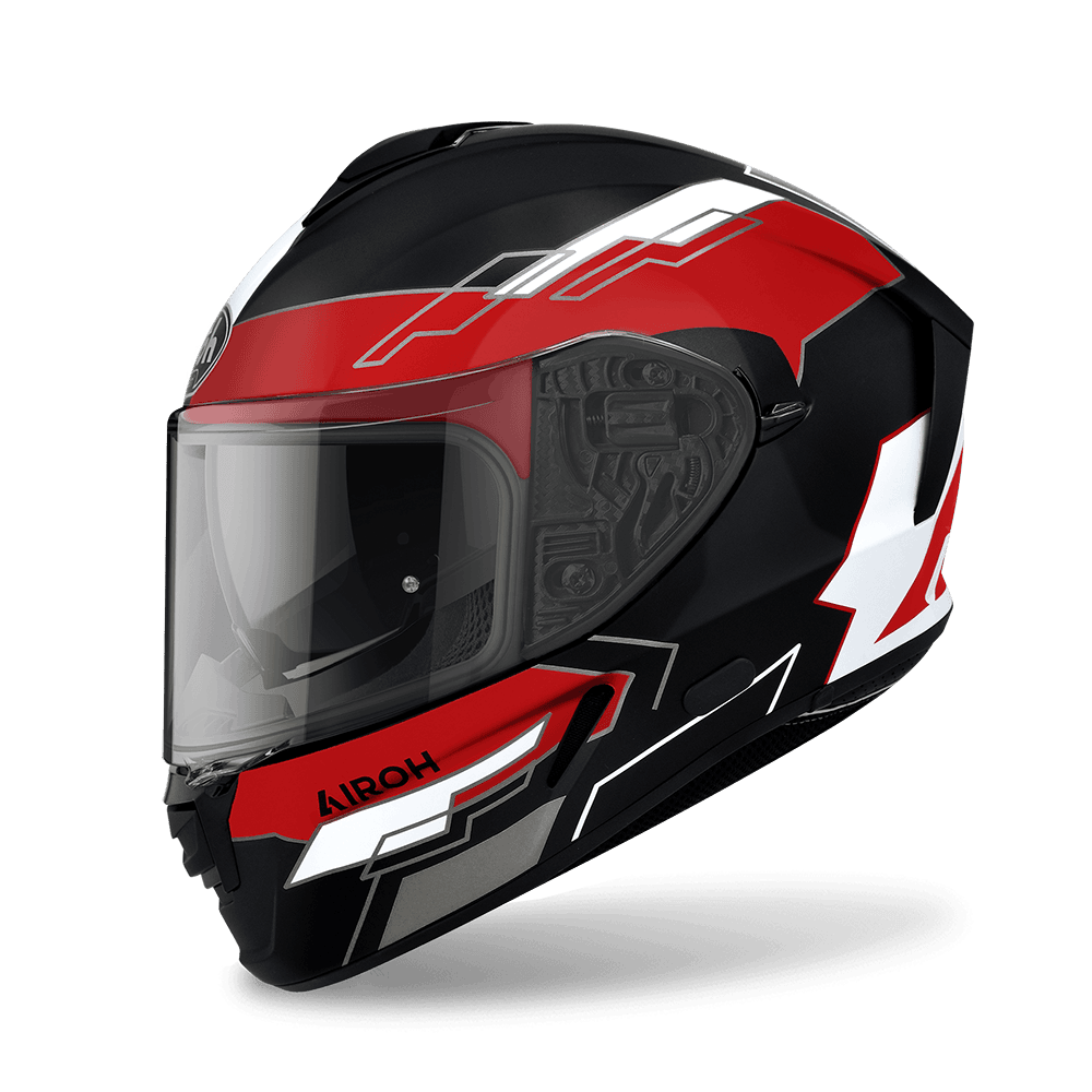 AIROH SPARK #10 亮光黑紅 彩繪 內墨片款