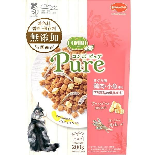 Combo cat Pure 無添加 吞拿魚味 雞肉 小魚乾 100gx2袋