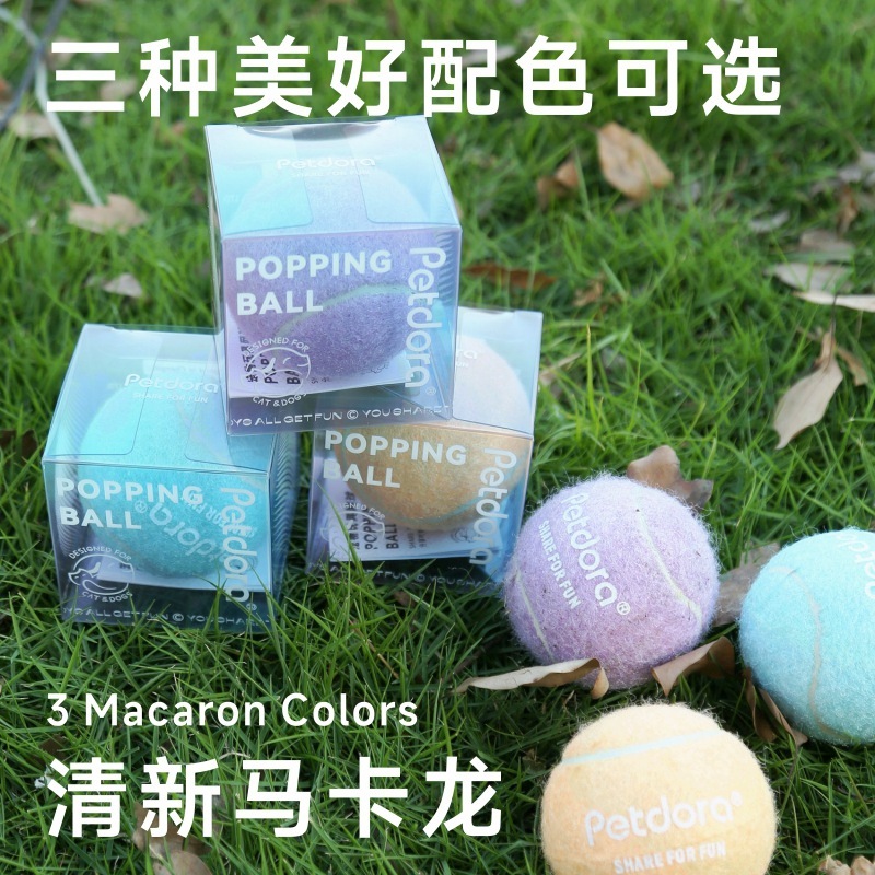 PETDORA狗狗玩具高弹力球球 清新马卡龙色系列 6.3CM