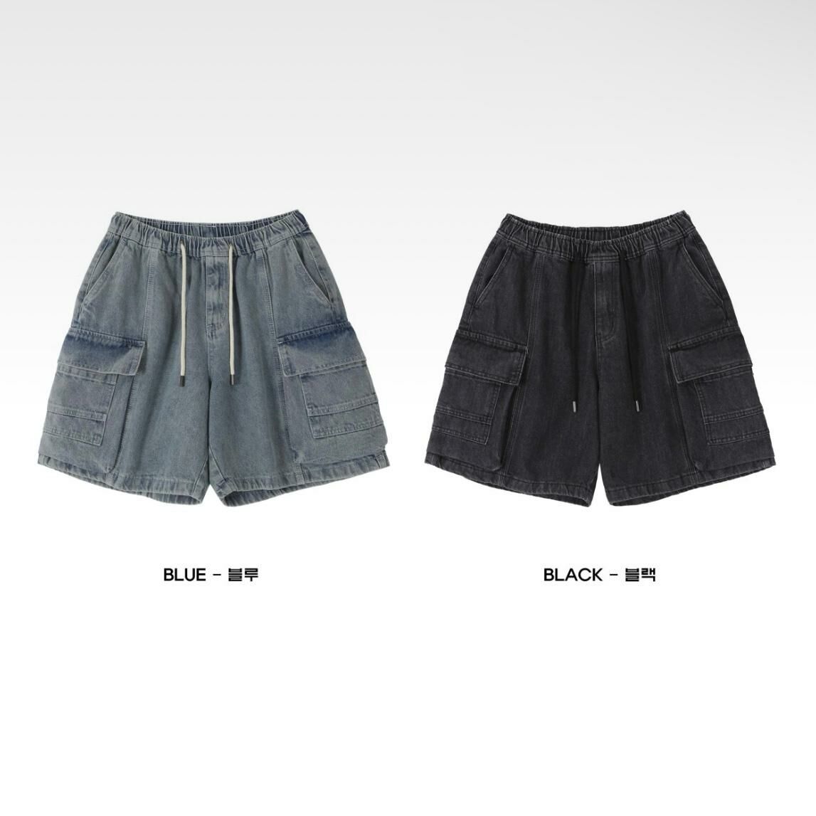 牛仔工裝短褲 P2923