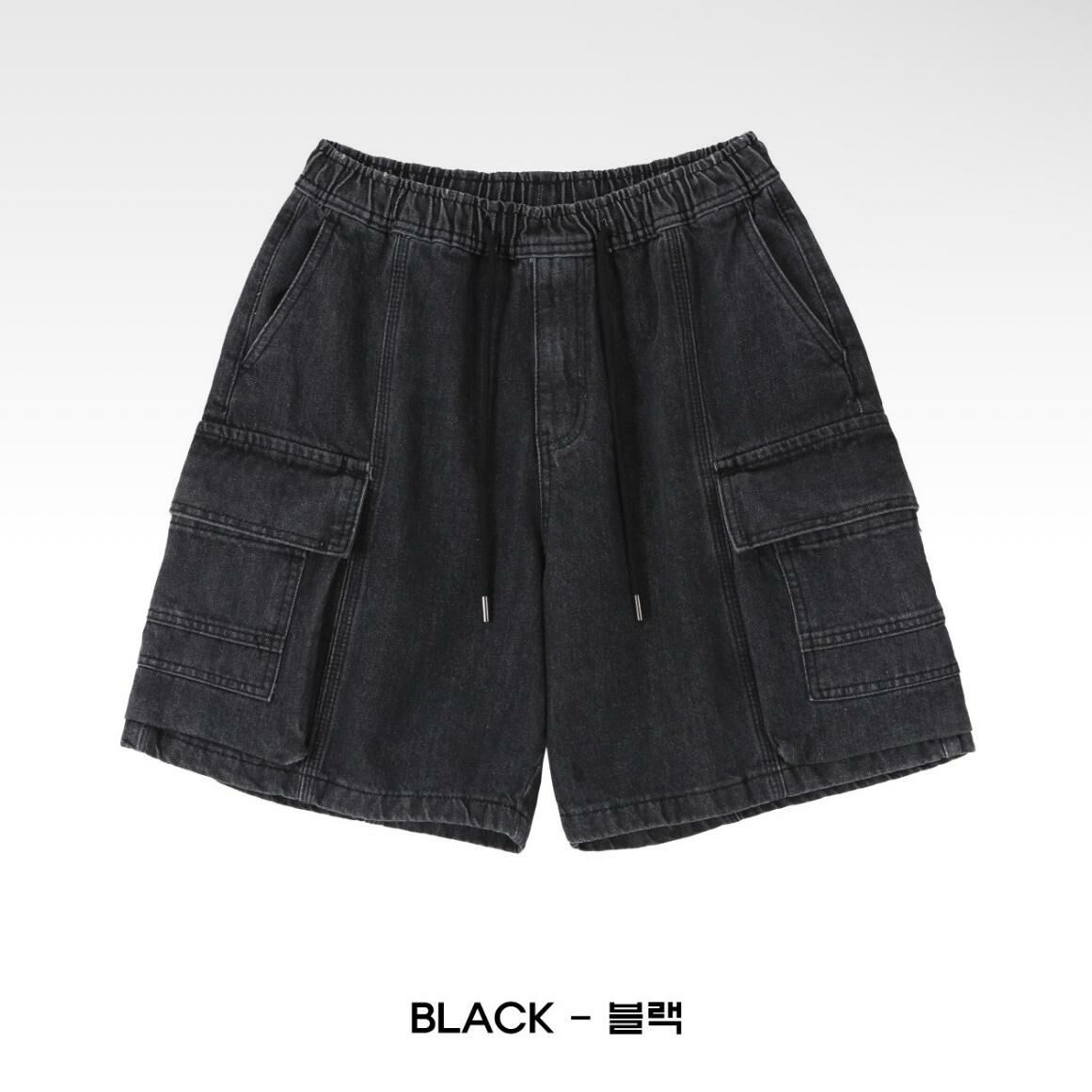 牛仔工裝短褲 P2923