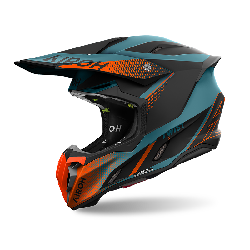 AIROH TWIST 3.0 #7 消光黑藍橘 彩繪 越野帽