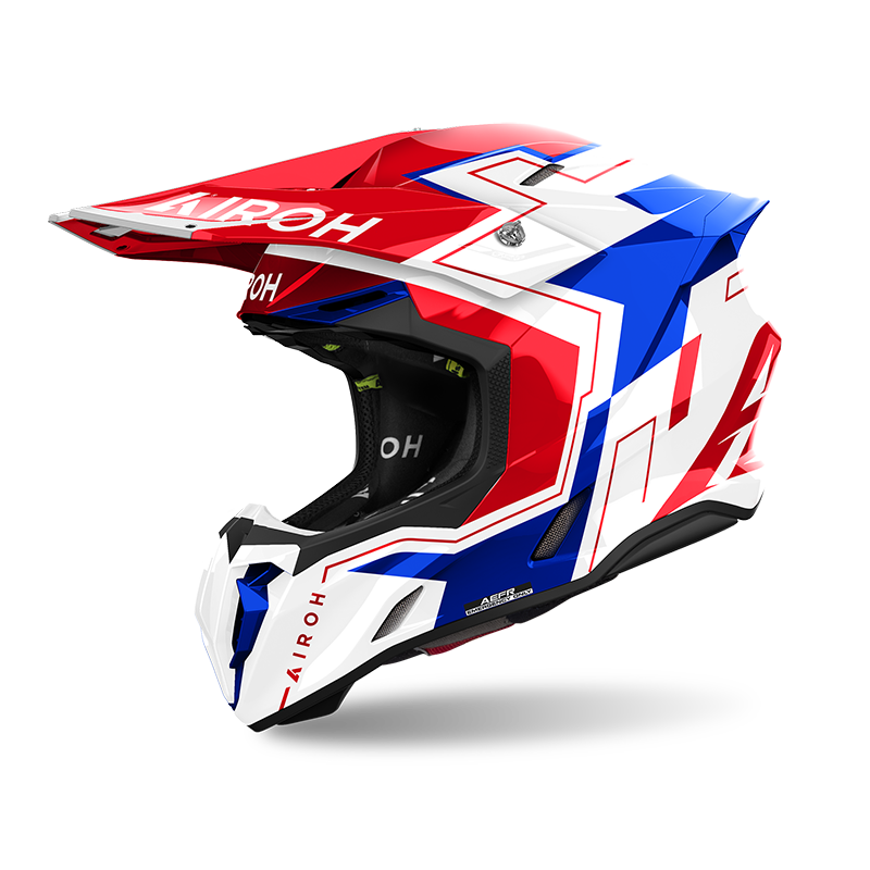 AIROH TWIST 3.0 #3 亮光白紅藍 彩繪 越野帽