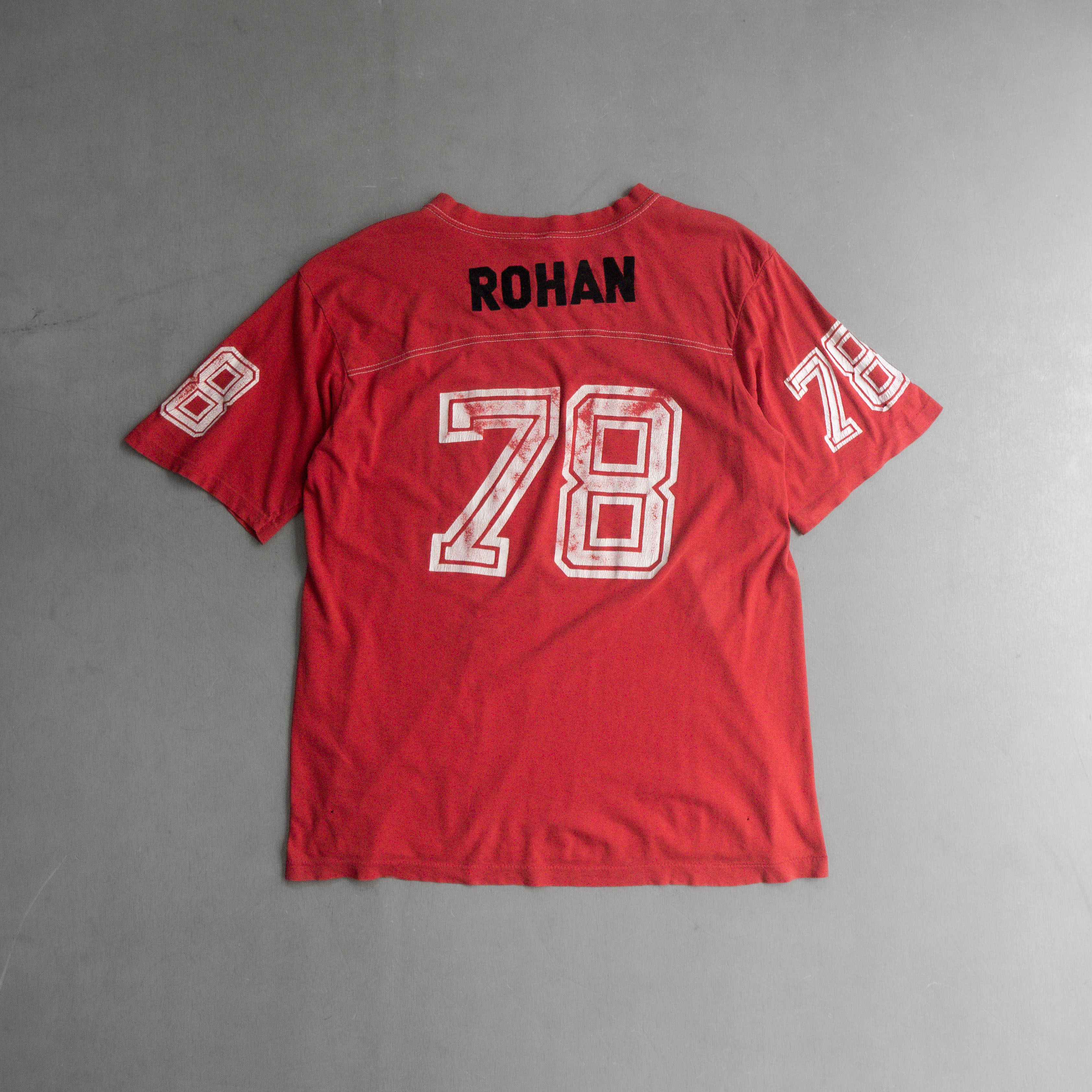 80S FUN-TEES ATHLETIC TEE 美國製 紅色 滾邊 運動 背號 短袖 T恤