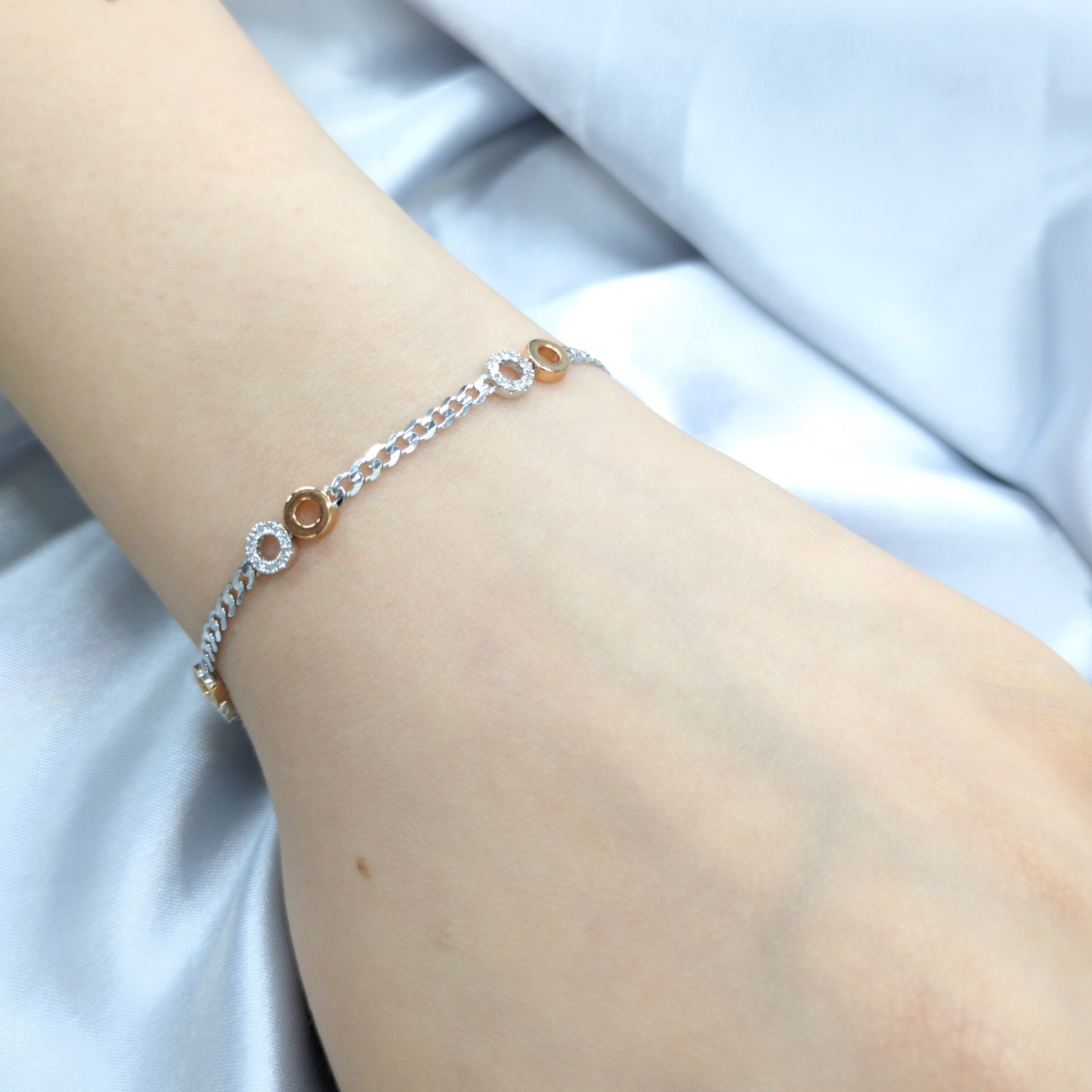 全新18K金19份鑽石手鍊