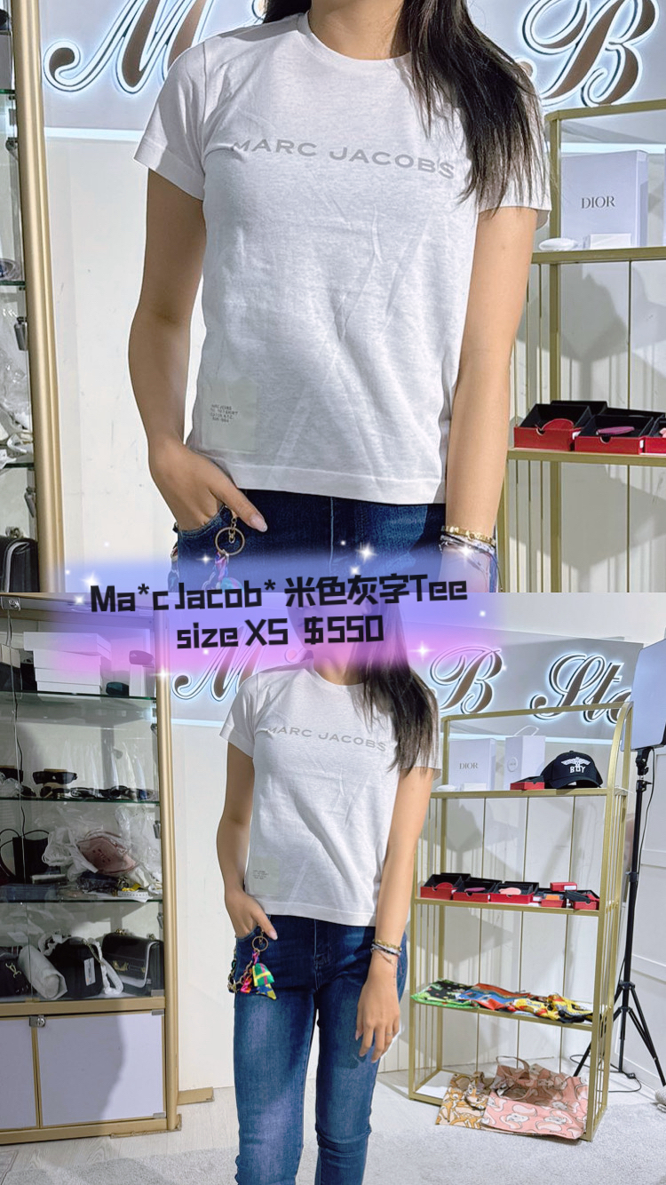 Marc Jacobs 米色灰字Tee C631C07PF21-177 -T
