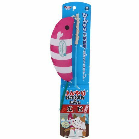 Petio 貓用 涼感蝦蝦 逗貓棒  草莓紅