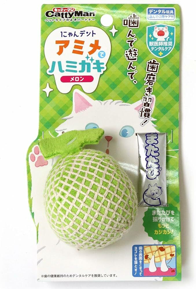 CattyMan 網紋蜜瓜 潔齒玩具  附木天蓼粉