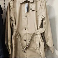 [S] TOMMY HILFIGER BELTED-SINGLE BREASTED TRENCH,MEDIUM TAUPE, 76J4706-200 (STH815)