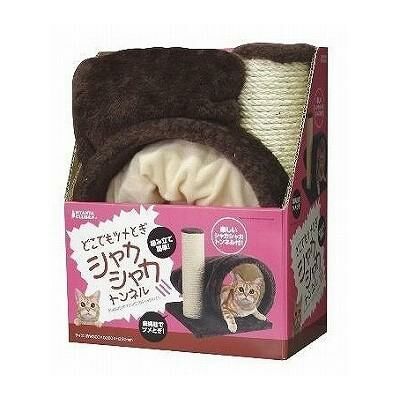 Marukan 貓用 麻繩磨爪柱+隧道 36x30x33cm