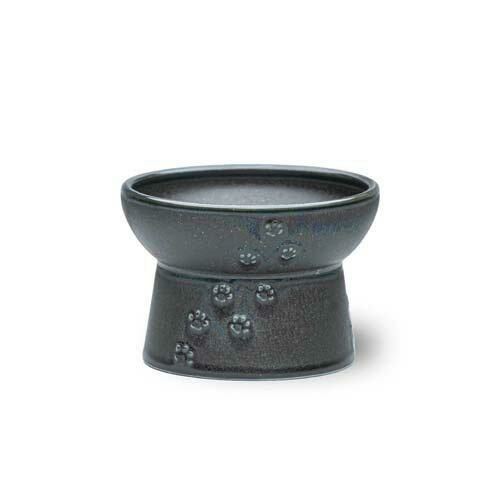 貓壹 日本製 貓用高身陶瓷食器 黑色