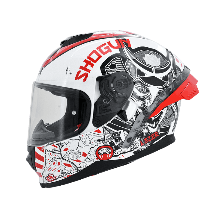 LAZER Rafale SR SHOGUN 亮光白紅 彩繪 內墨片款式 大鴨尾