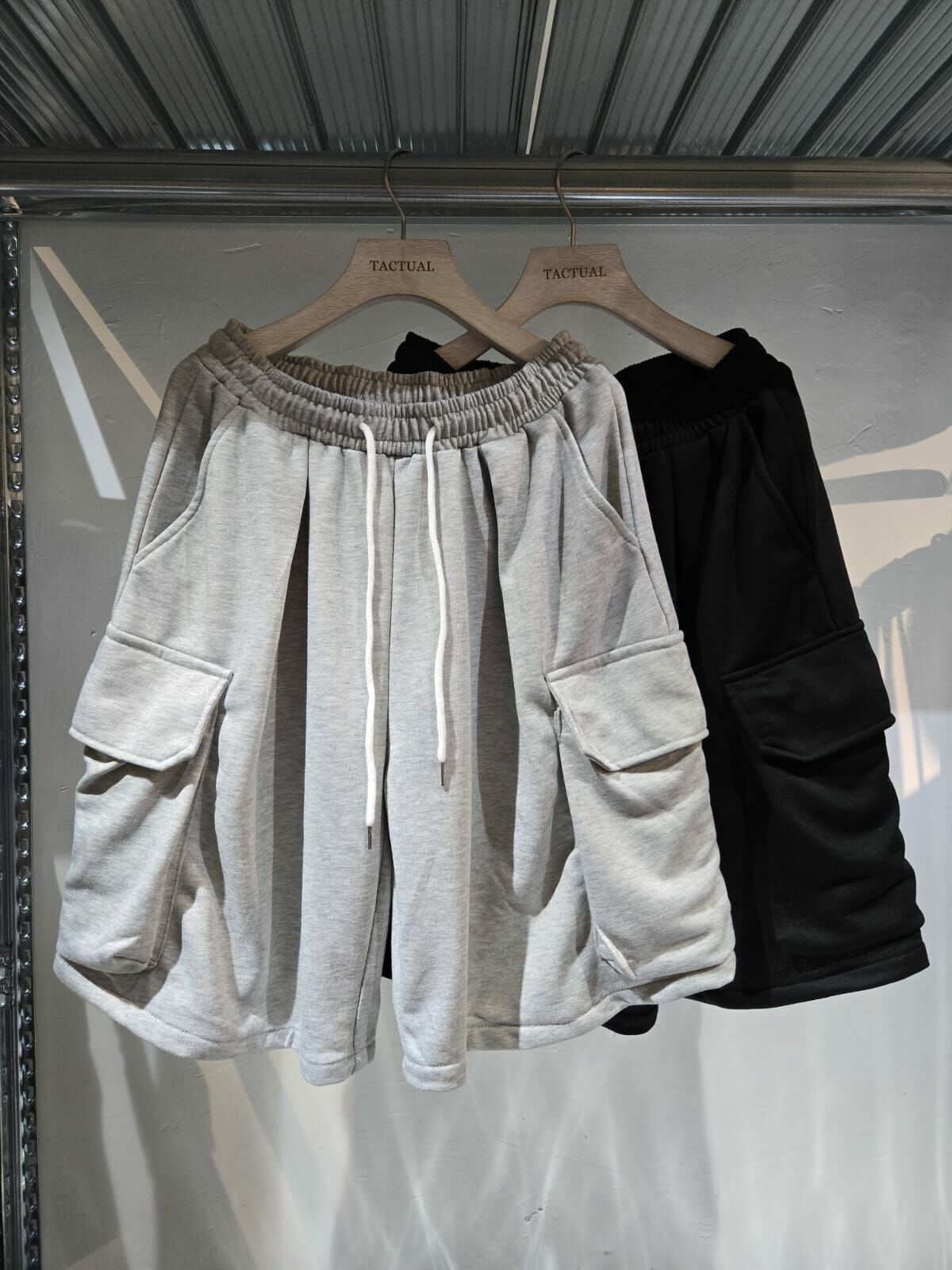 淨色棉質工裝短褲 P2912