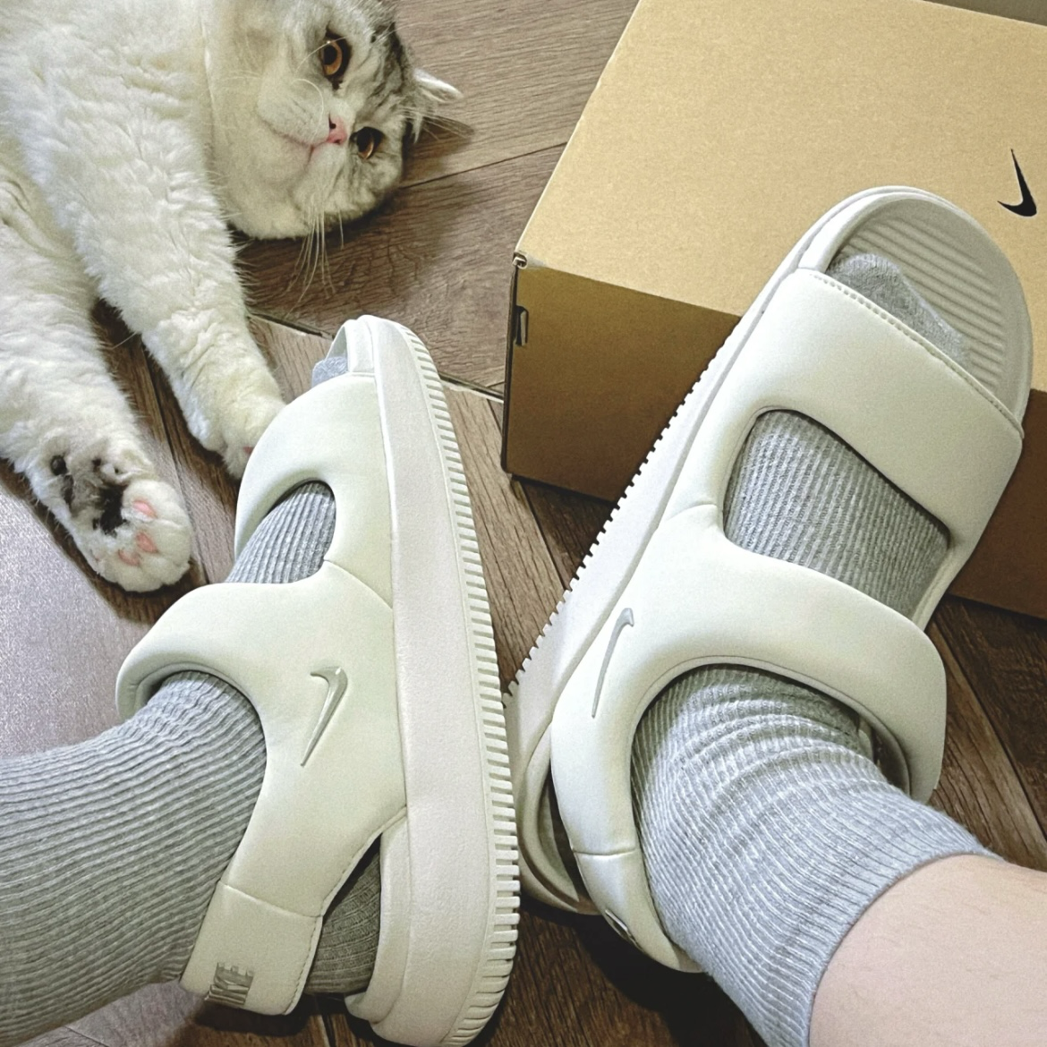 Nike Calm Sandal Light Bone 全白 厚底 麵包 涼鞋 泡棉 魔鬼氈 拖鞋