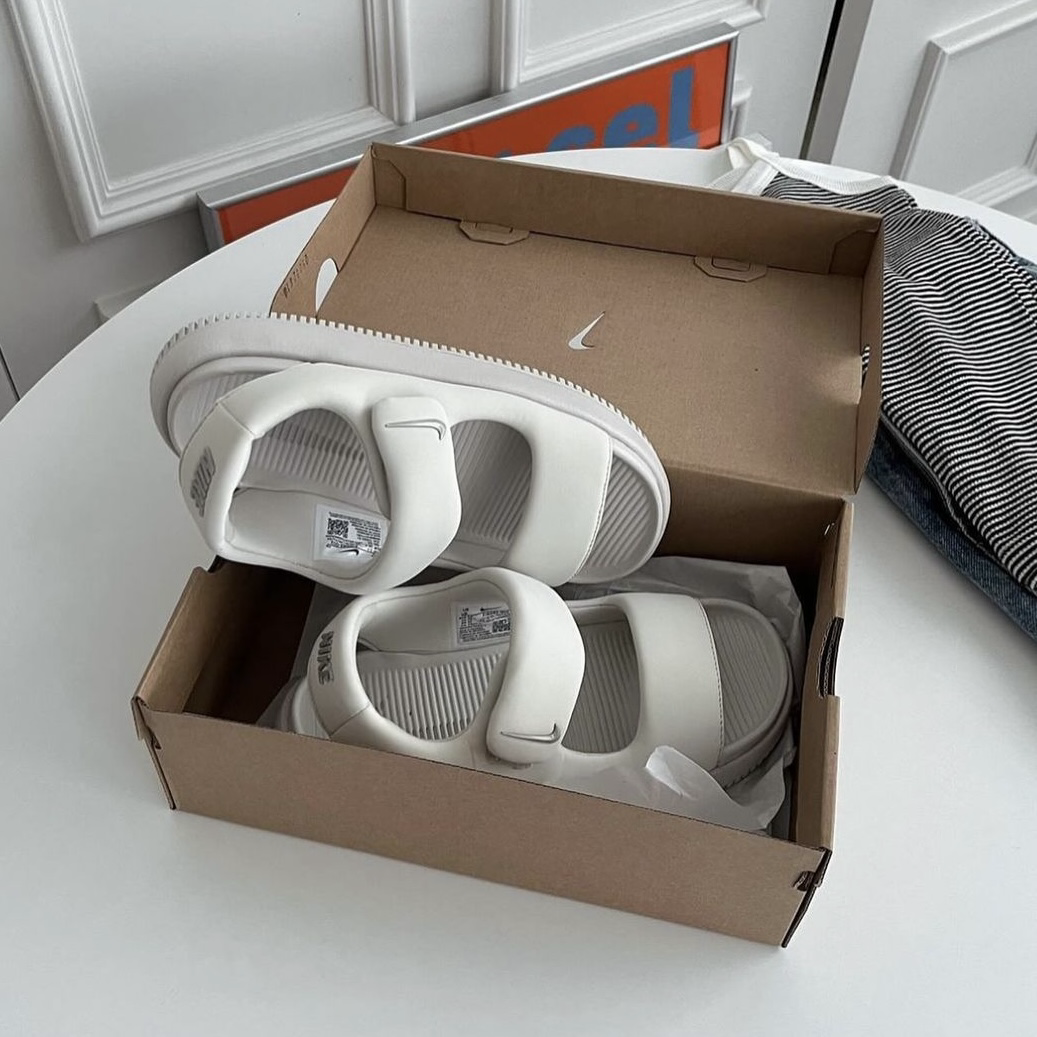 Nike Calm Sandal Light Bone 全白 厚底 麵包 涼鞋 泡棉 魔鬼氈 拖鞋