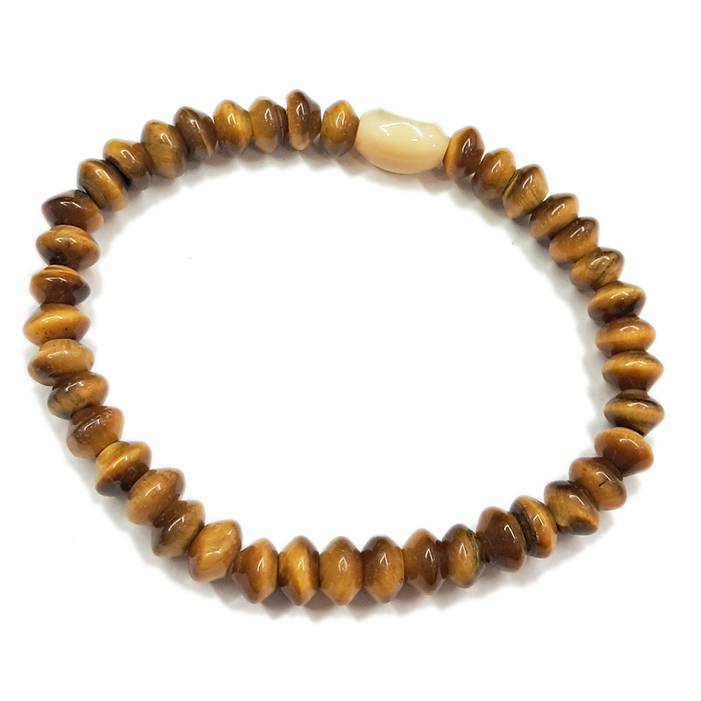 硨磲& 虎眼石手珠4*6mm【十方】153530