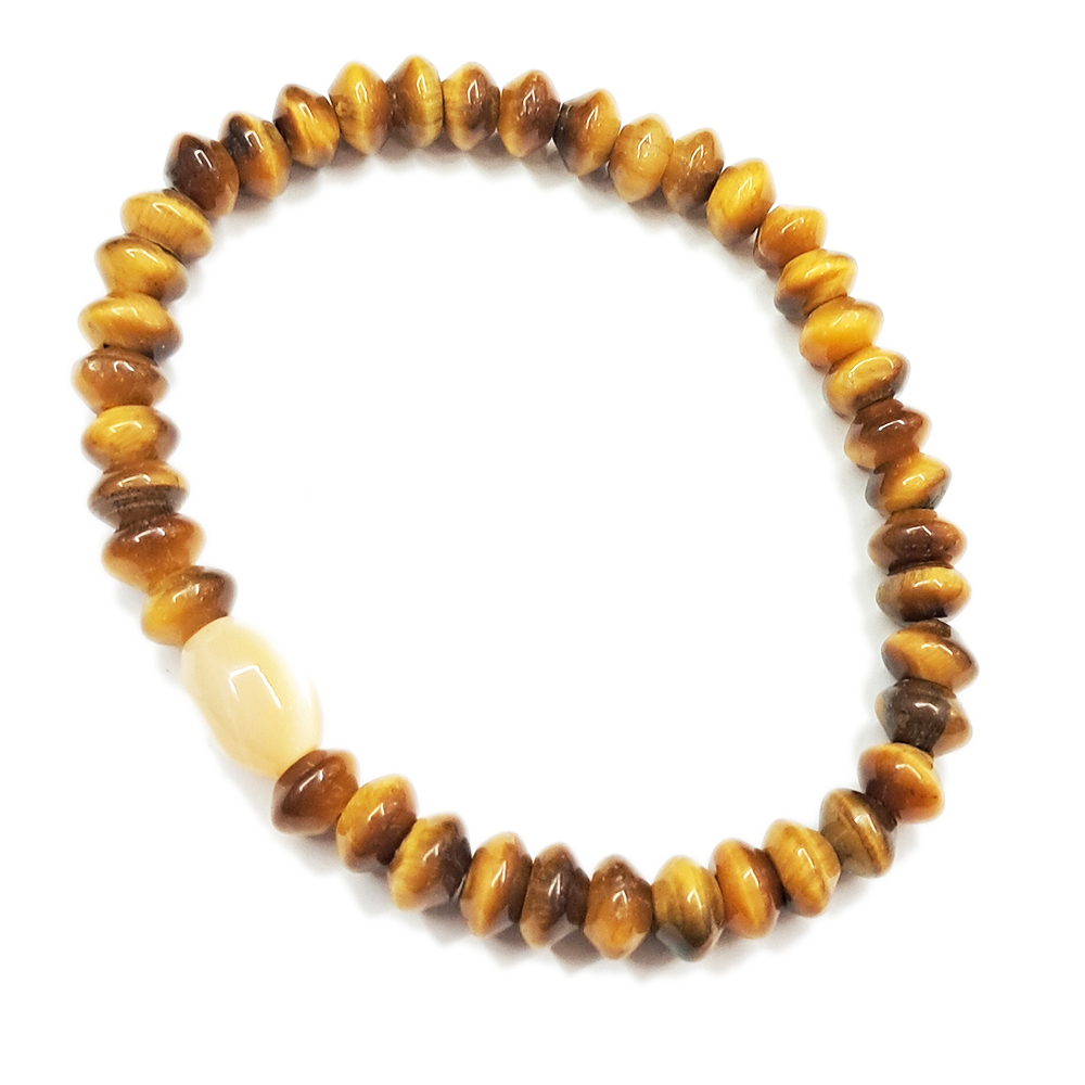 硨磲& 虎眼石手珠4*6mm【十方】153530