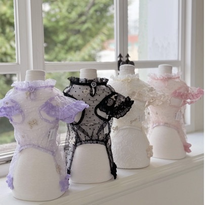 OPAAAP 點點紗質蝴蝶結罩衫