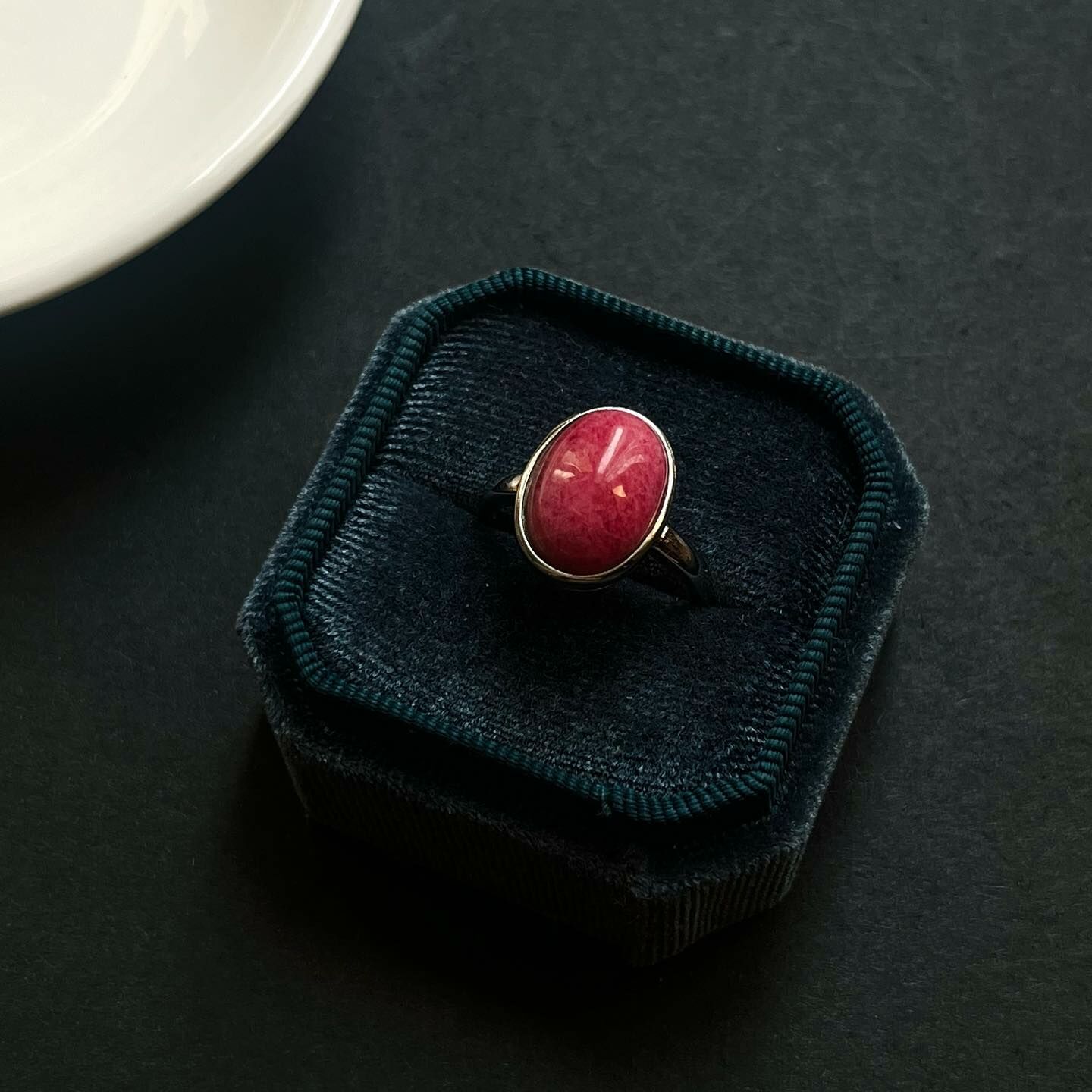 [原石] 薔薇輝石 水晶戒指