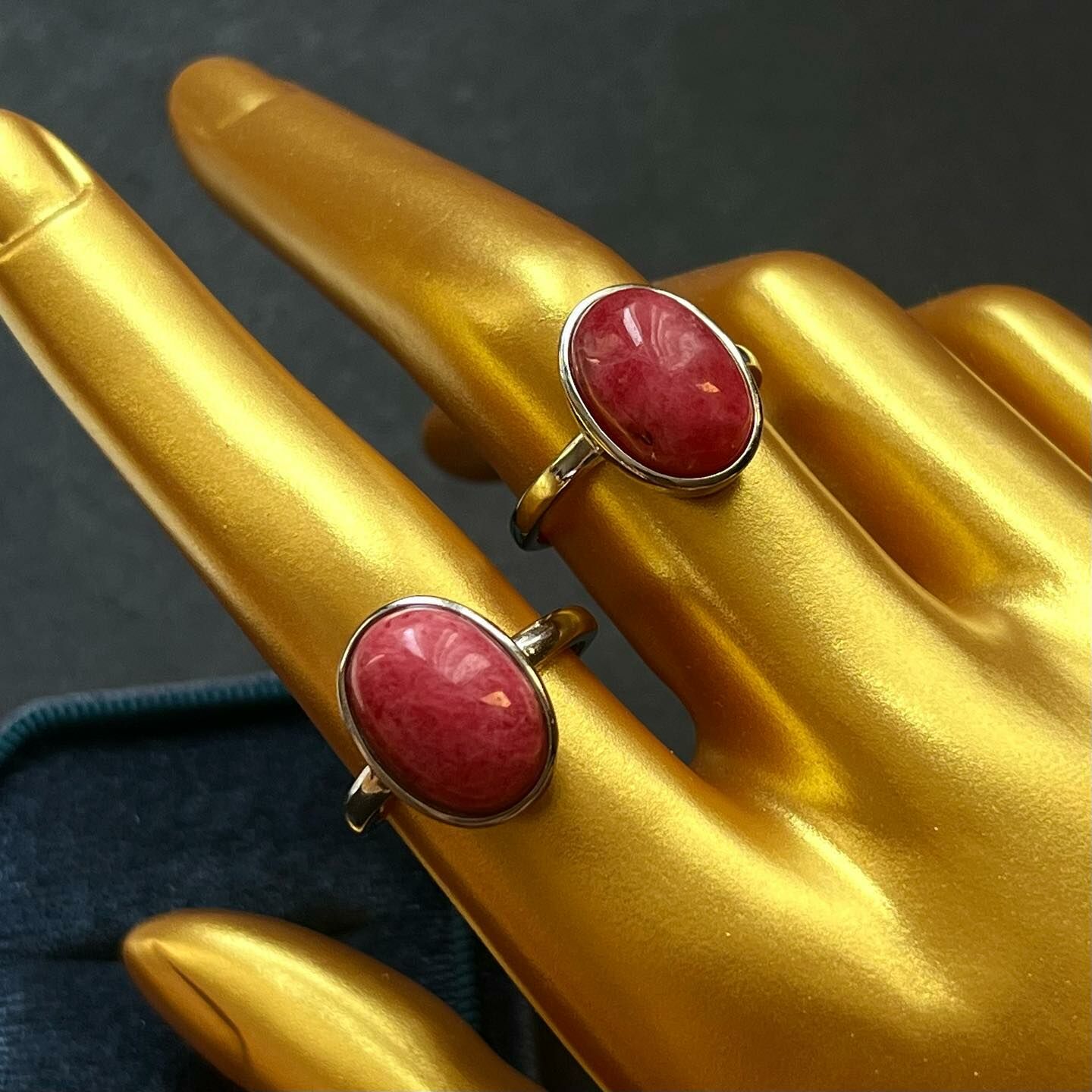 [原石] 薔薇輝石 水晶戒指