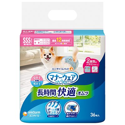 Unicharm 禮貌褲 藍色格紋 長時間 男女共用 SSS 36枚入