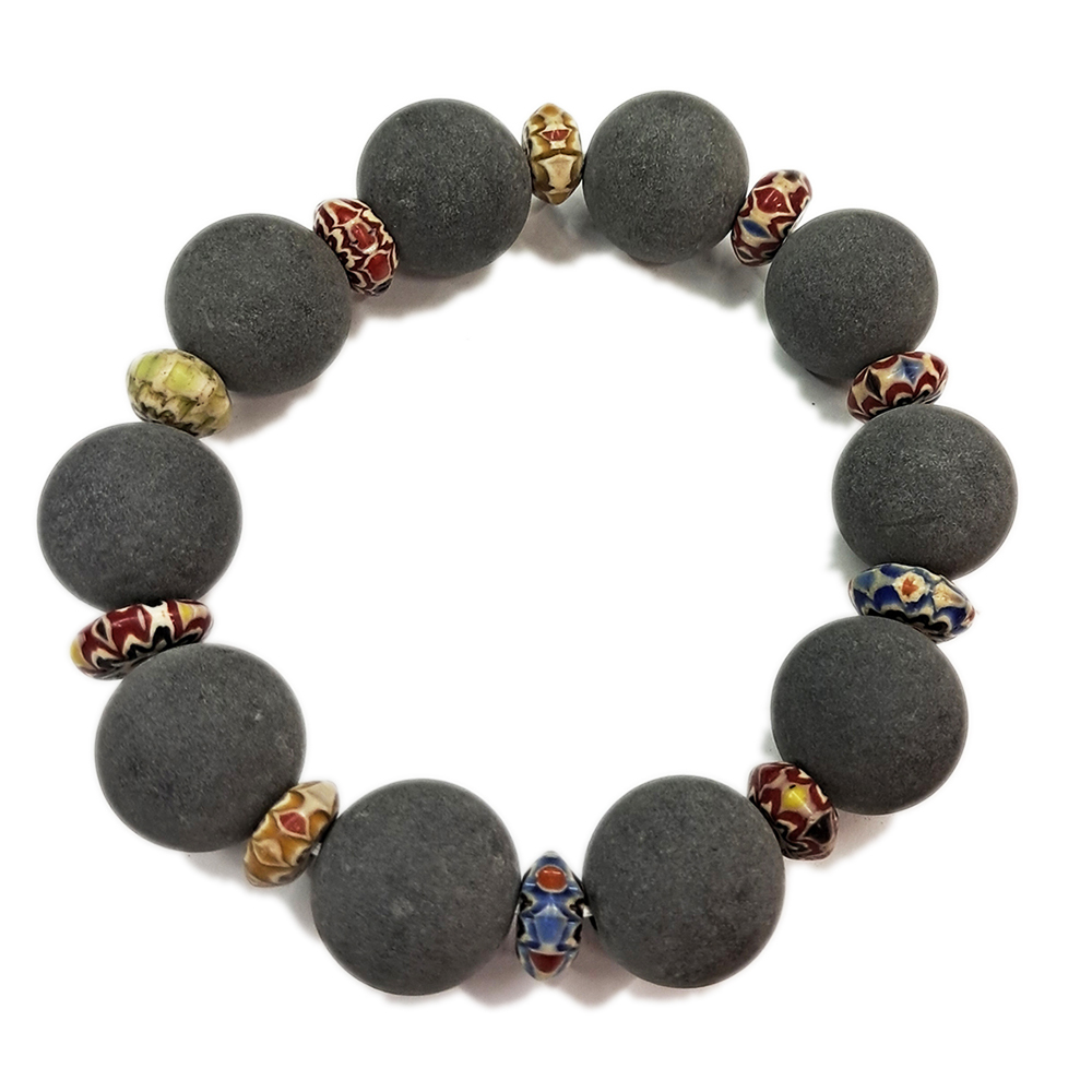 雪弗蘭琉璃&靈草藥珀手珠 18mm【十方】153534