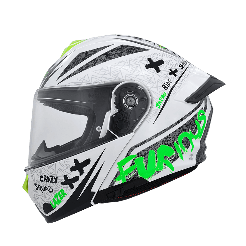 LAZER RX-1 ONI 亮光白 彩繪 內墨片款式 大鴨尾 可掀式