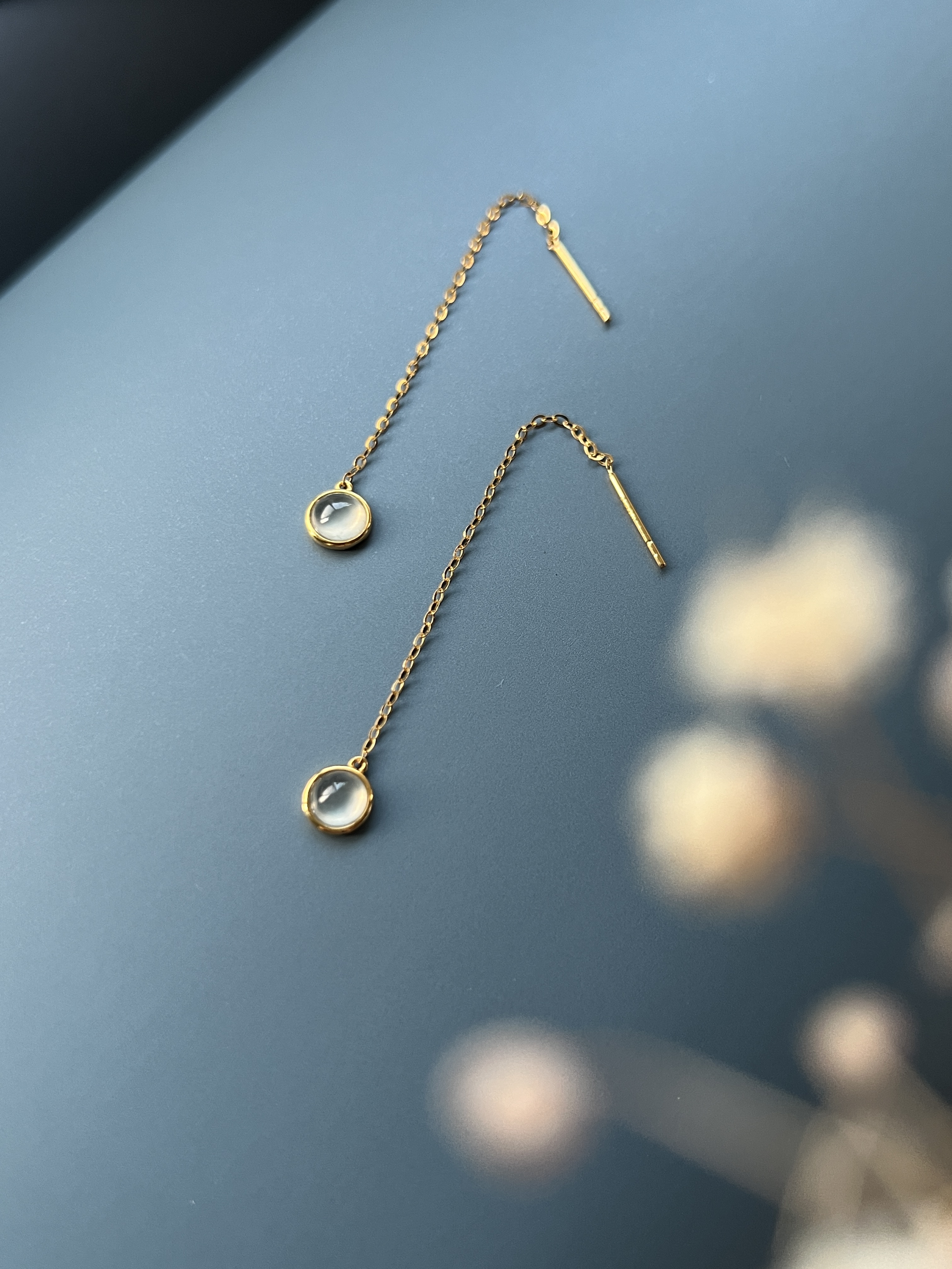 方圓設計系列-極冰鋼蛋耳線18K