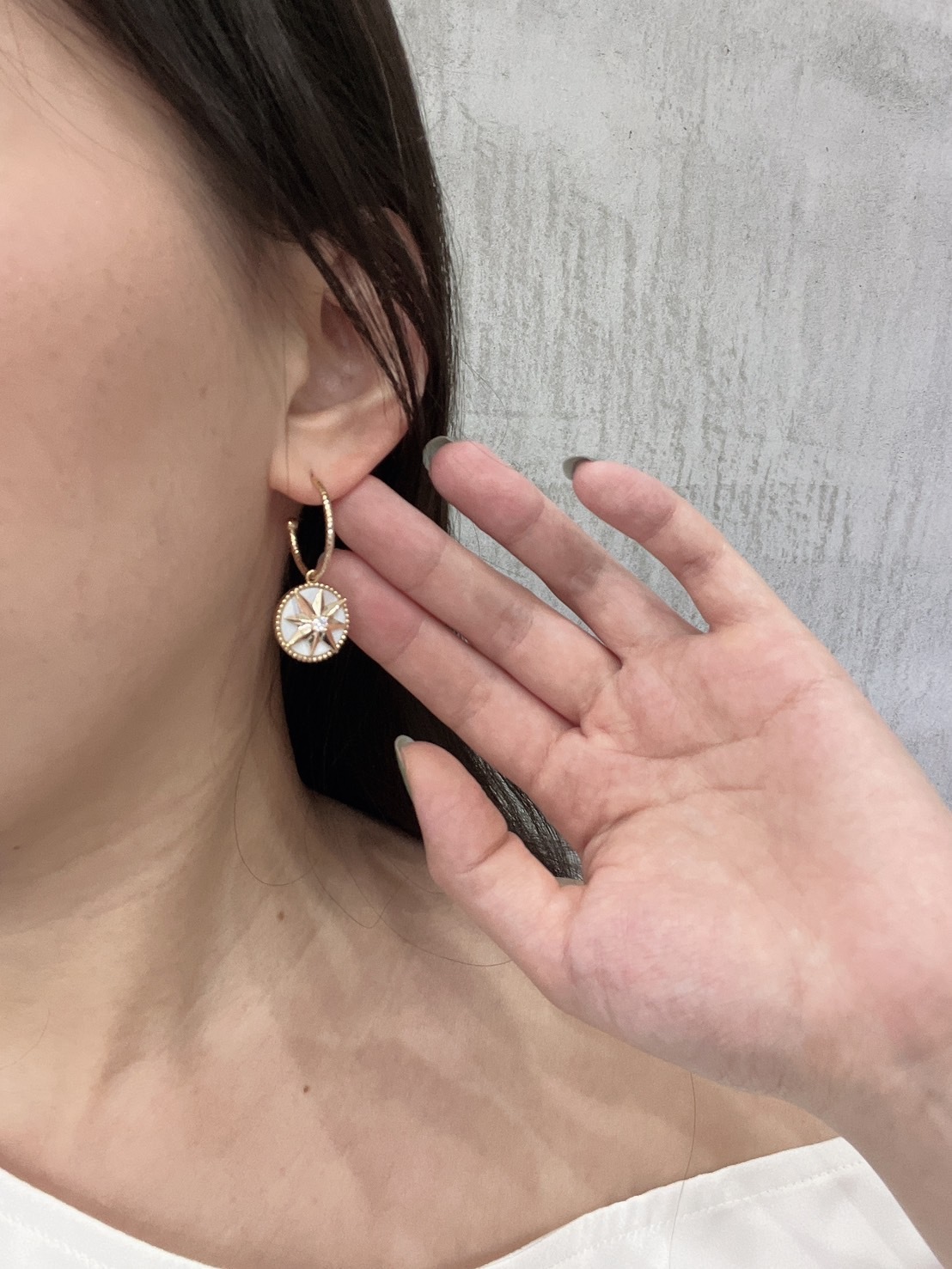 八角星圓盤耳環(金/銀)