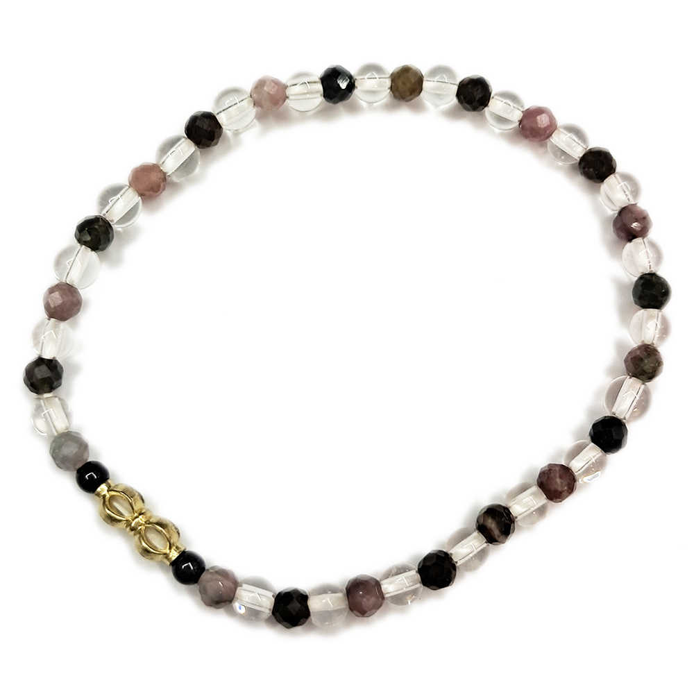 金剛杵&水晶&碧璽手珠4mm【十方】153545