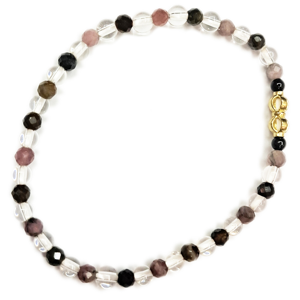 金剛杵&水晶&碧璽手珠4mm【十方】153545