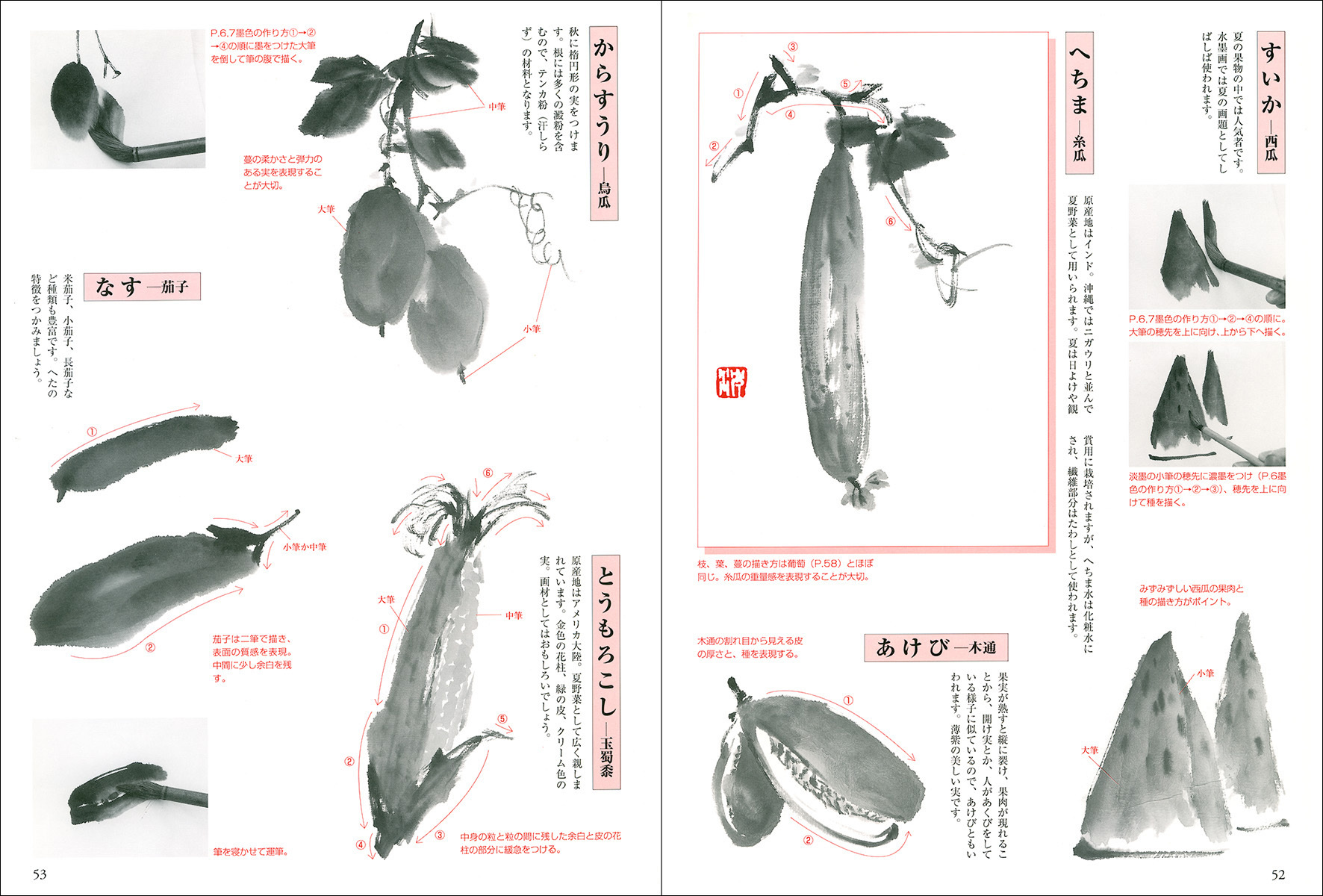 墨絵をたのしむ［四季の草花・野菜と果物］ 樂在水墨［四季花草・蔬果］