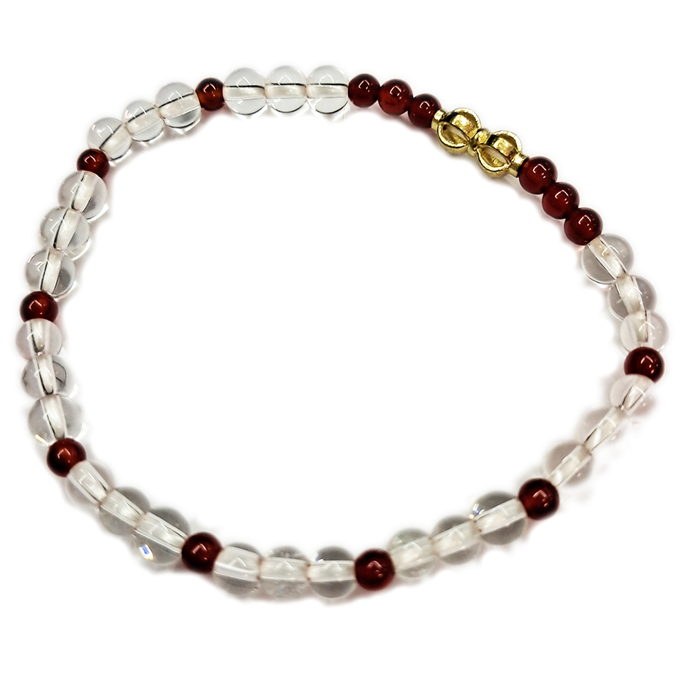 金剛杵&紅玉髓&水晶兒童手珠5mm【十方】153548