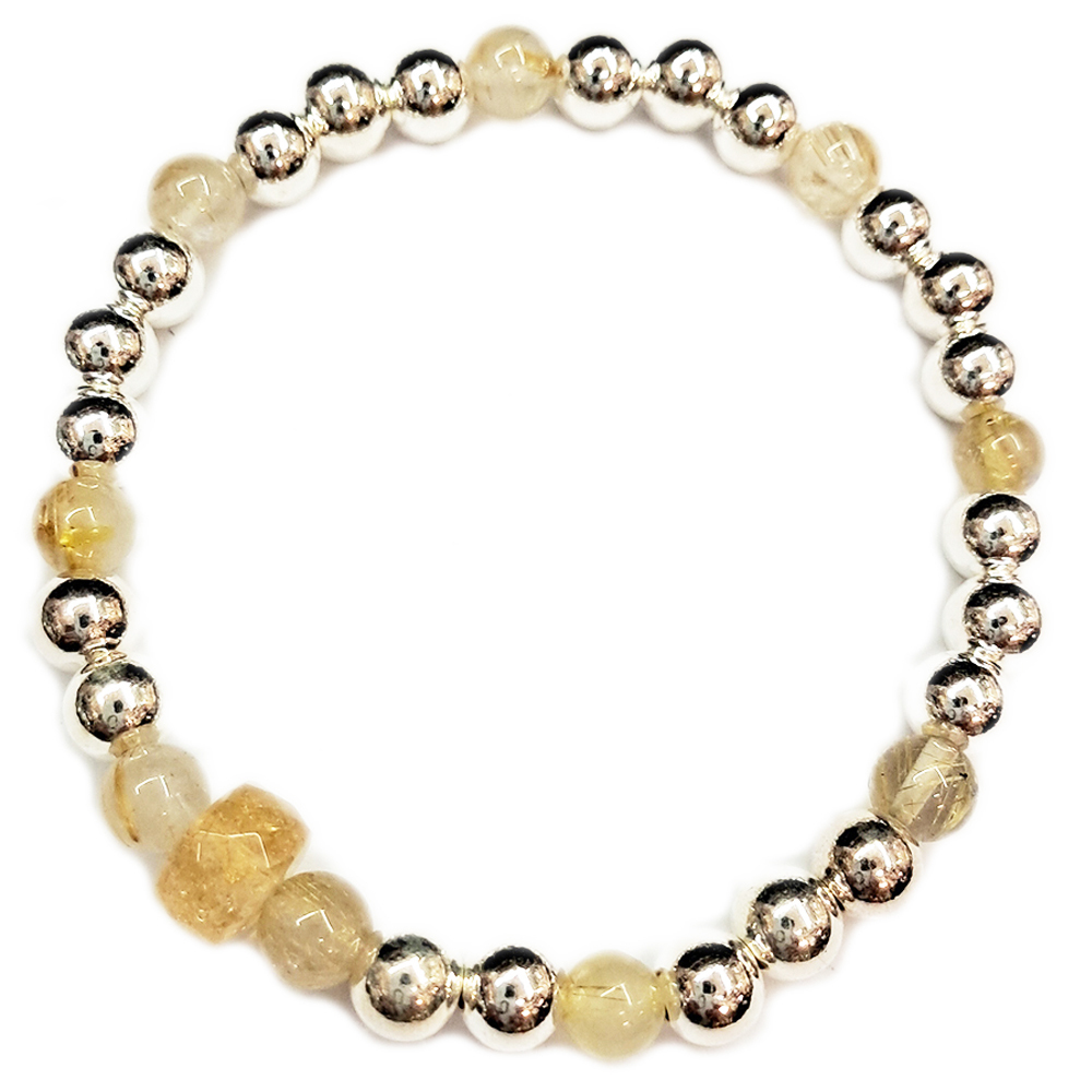 黃晶&鈦晶&純銀手珠6mm【十方】153551