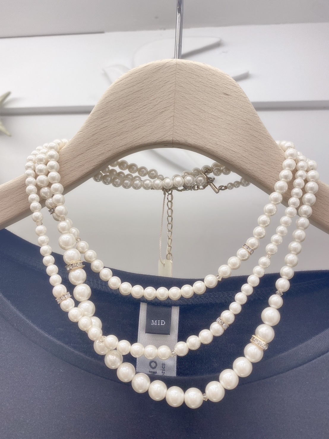 三串珍珠鑽鍊