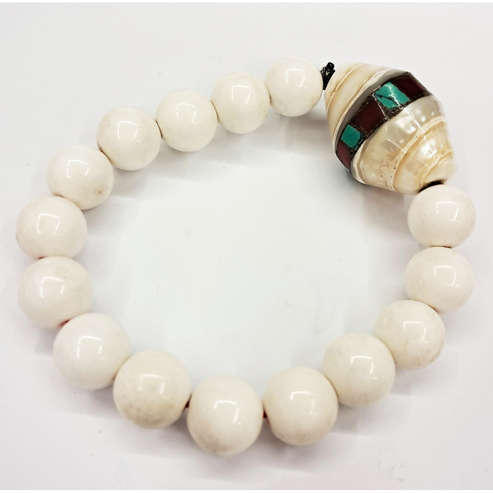 法螺&金線硨磲手珠12mm【十方】153554